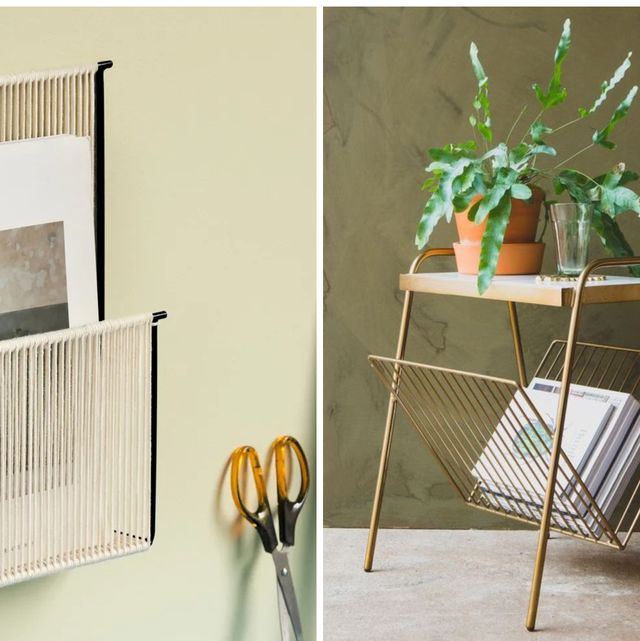 Vintage Lucite and Wood magazine rack — counter-space
