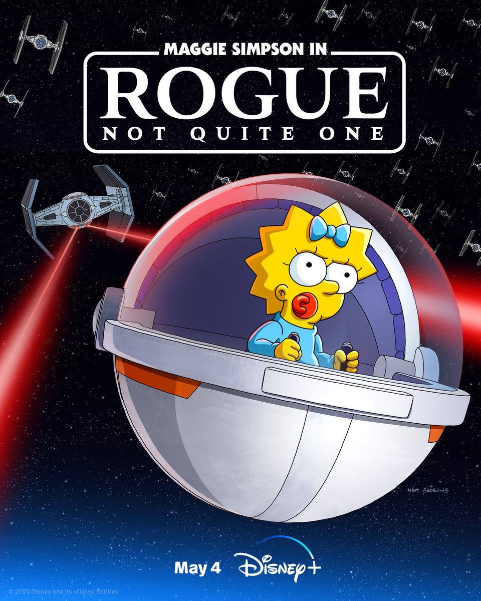 Maggie Simpson in Rogue Not Quite One filme