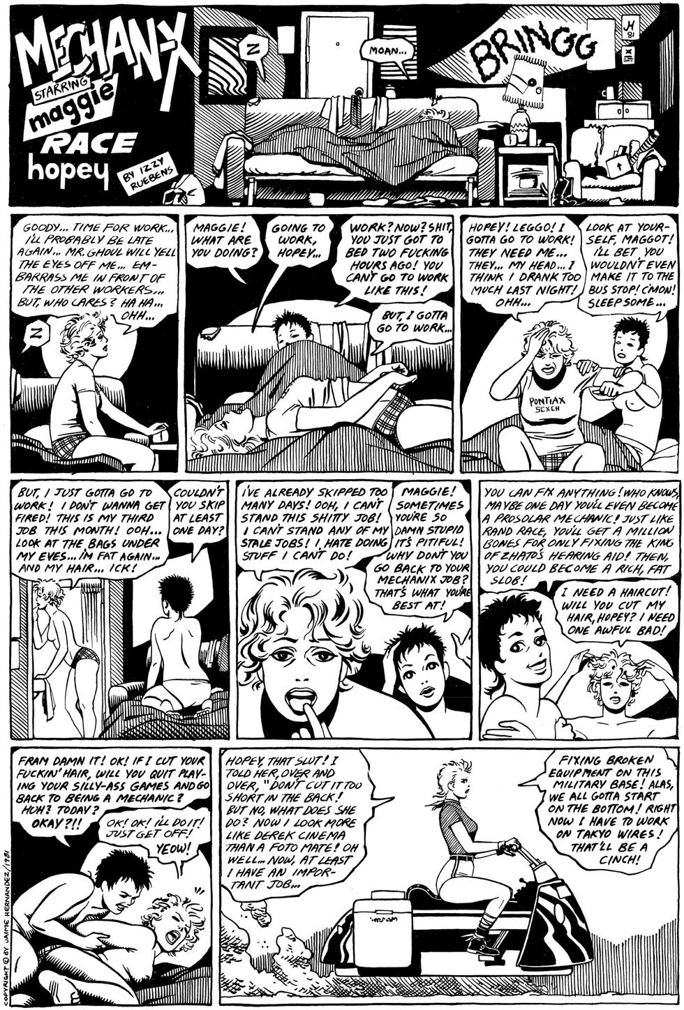 maggie the mechanic, excerpt, jaime hernandez, love and rockets