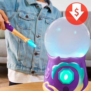 magic mixies magical misting cauldron with interactive 8 inch blue plush toy, magical misting crystal ball with interactive 8 inch blue plush toy