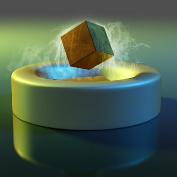 magnet floating above a superconductor