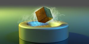magnet floating above a superconductor