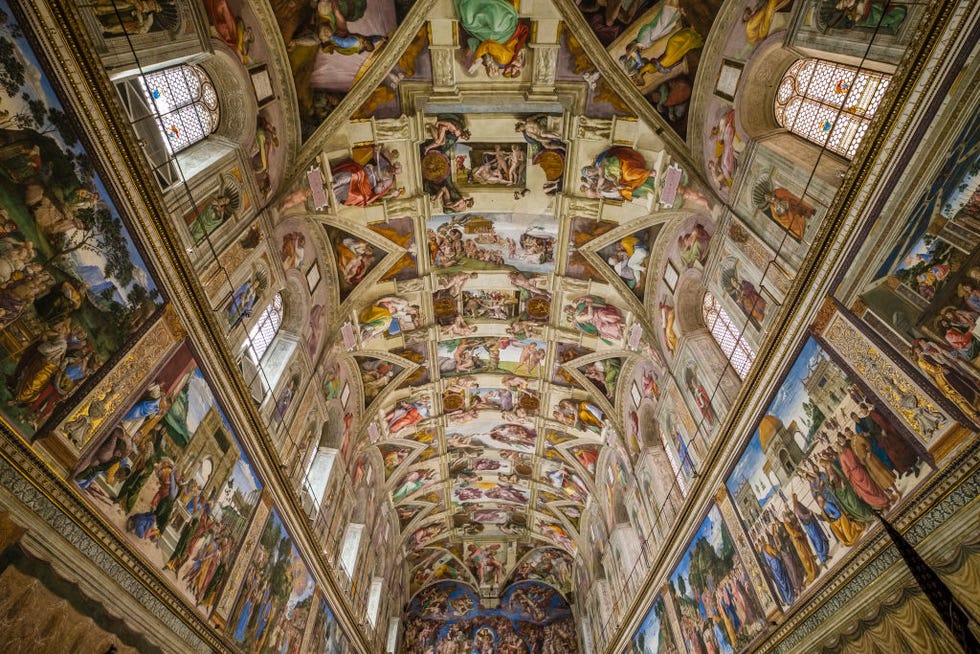 Magnificent interior of the Sistine Chapel, a chapel in the...