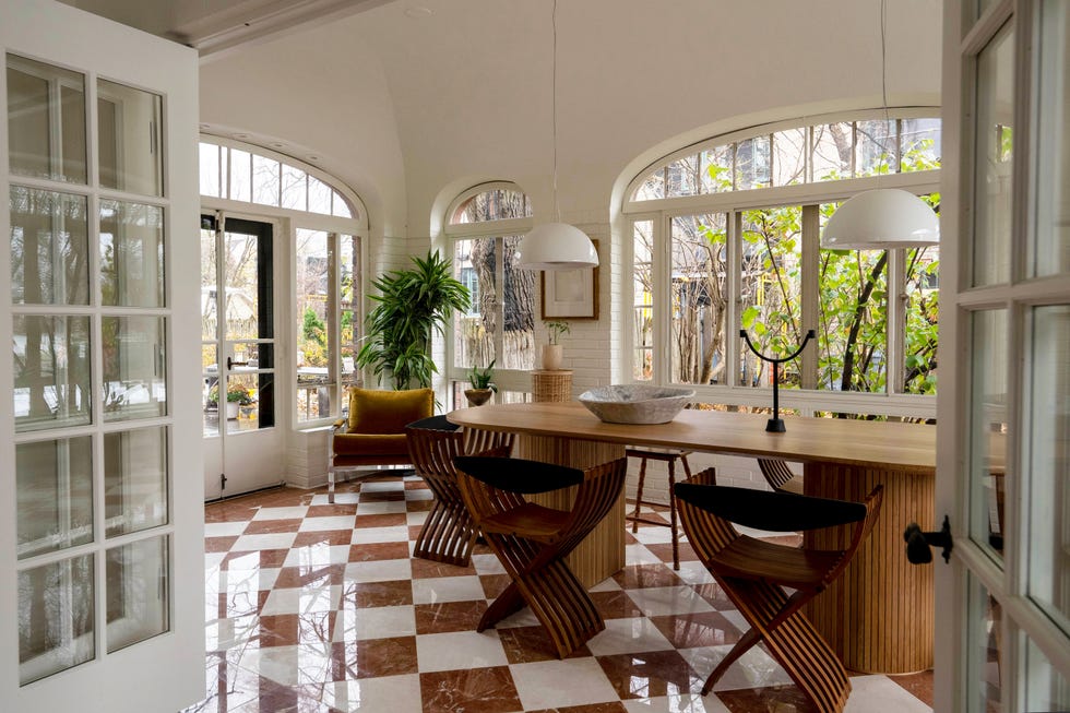 interior shot of the dining room after renovation, as seen on the established home, season two