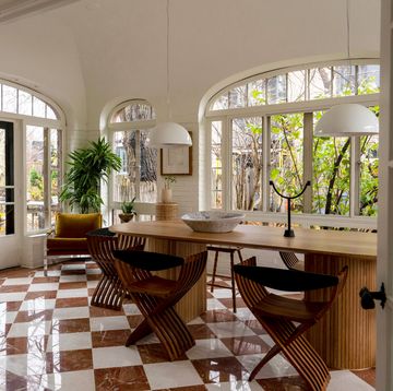 interior shot of the dining room after renovation, as seen on the established home, season two