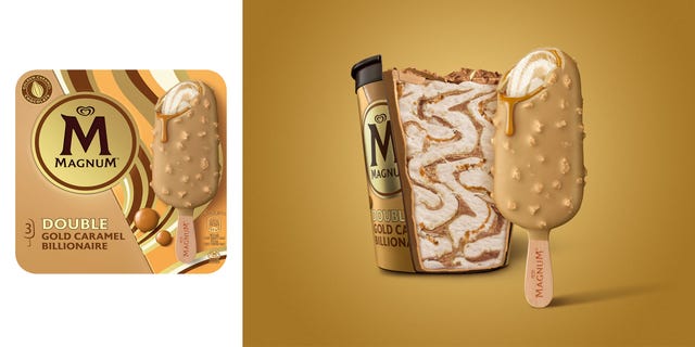 magnum gold double caramel billionaires shortbread ice cream