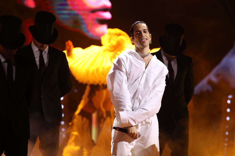 rome, italy may 03 mahmood performs on stage at the show during the 69th david di donatello at cinecitta studios on may 03, 2024 in rome, italy photo by daniele venturelliwireimage