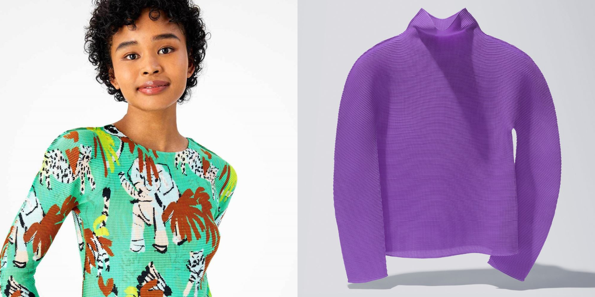 イッセイミヤケミーISSEY MIYAKE me ストレッチプリーツイラストプリントカットソー 茶他F 【レディース】 イッセイミヤケミーISSEY MIYAKE me ストレッチプリーツイラスト