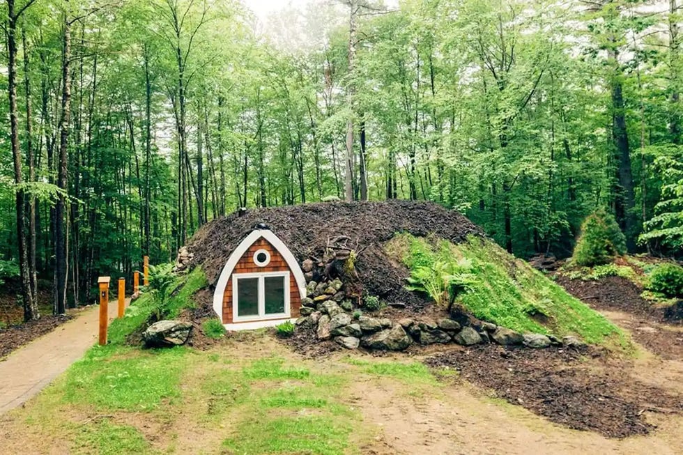 hobbit house at fern hollow and treehouses in maine, a good housekeeping pick for unique airbnb