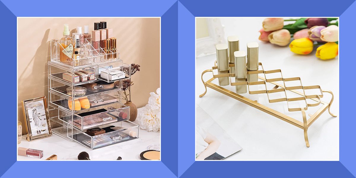 acrylic drawer makeup organizer and lipstick stand