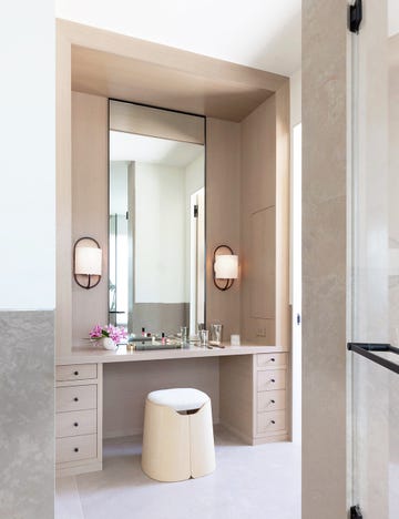 built in bathroom vanity in formal bathroom