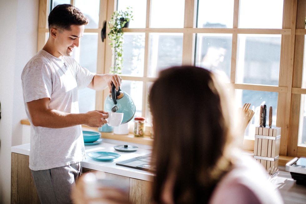 making coffee for his love