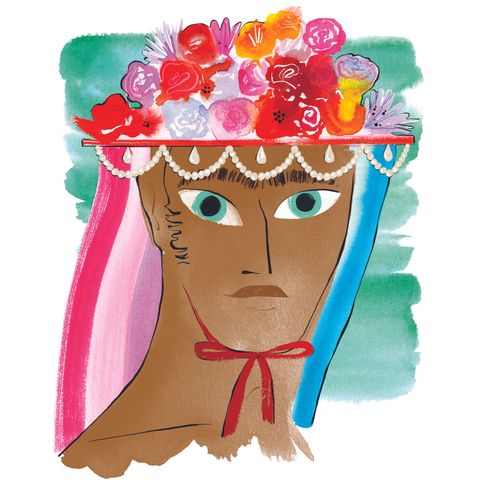 a cartoon of a person wearing a crown
