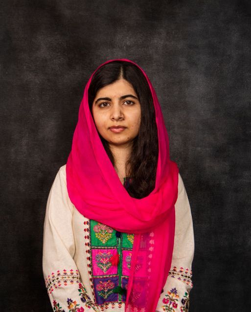 Portrait of Malala Yousafzai, Pakistani activist and Nobel laureate, 2018