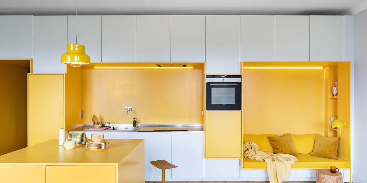 Желтая кухня дизайн