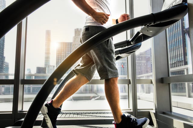 male athlete running on treadmill