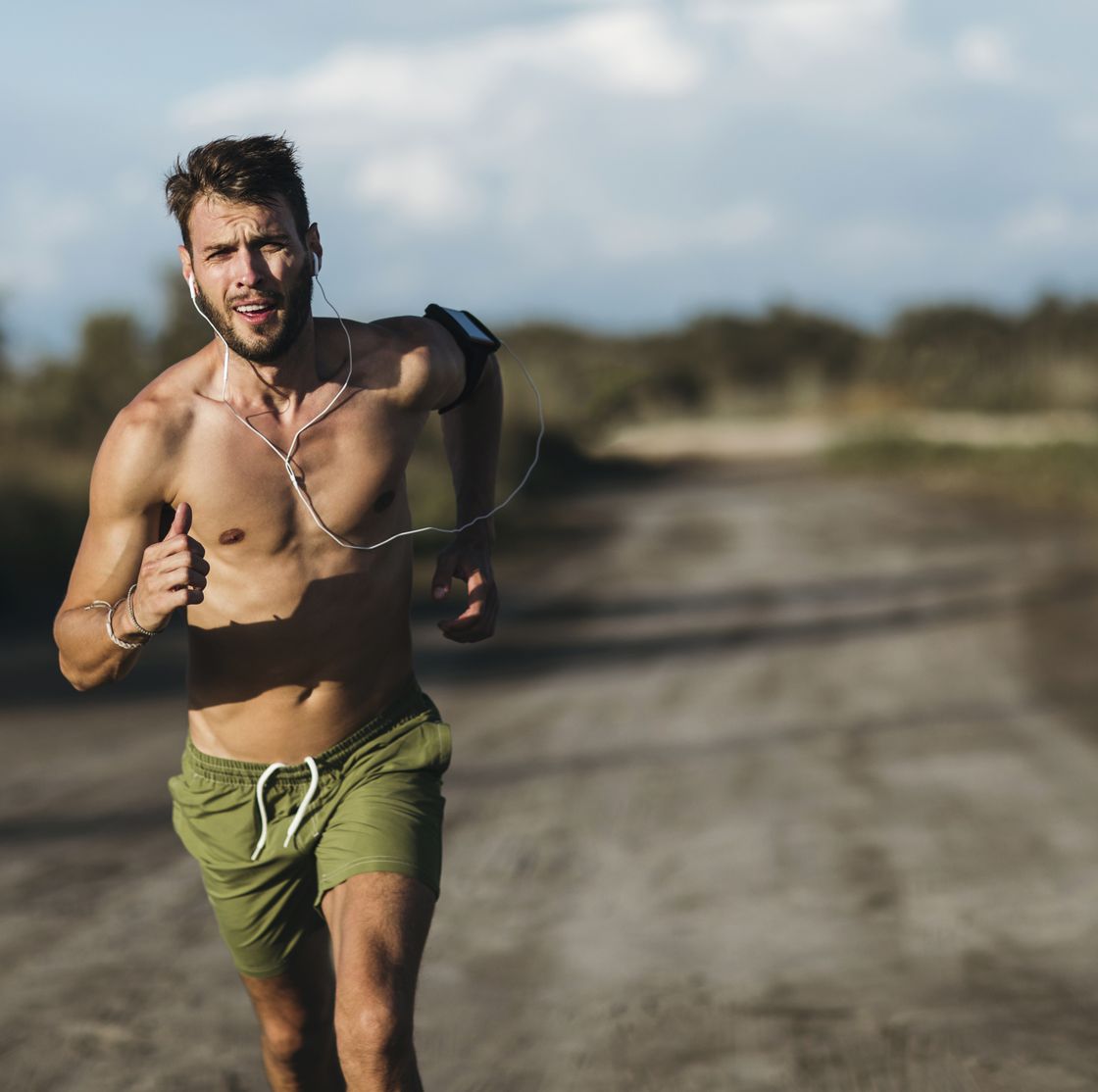 male athlete running