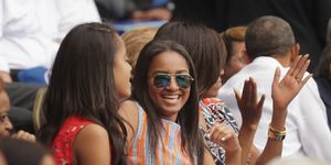 havana, cuba   march 22  l r malia obama, sasha obama, us first lady michelle obama and president barack obama react to the first run scored during an exhibition game between the cuban national baseball team and major league baseballs tampa bay devil rays at the estado latinoamericano march 22, 2016 in havana, cuba this is the first time a sittng president has visited cuba in 88 years  photo by chip somodevillagetty images