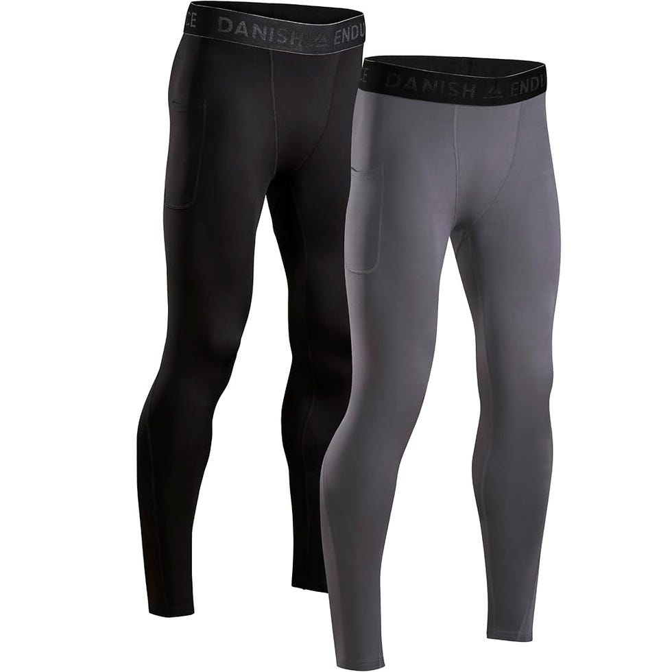 mallas largas de running en color negro y gris