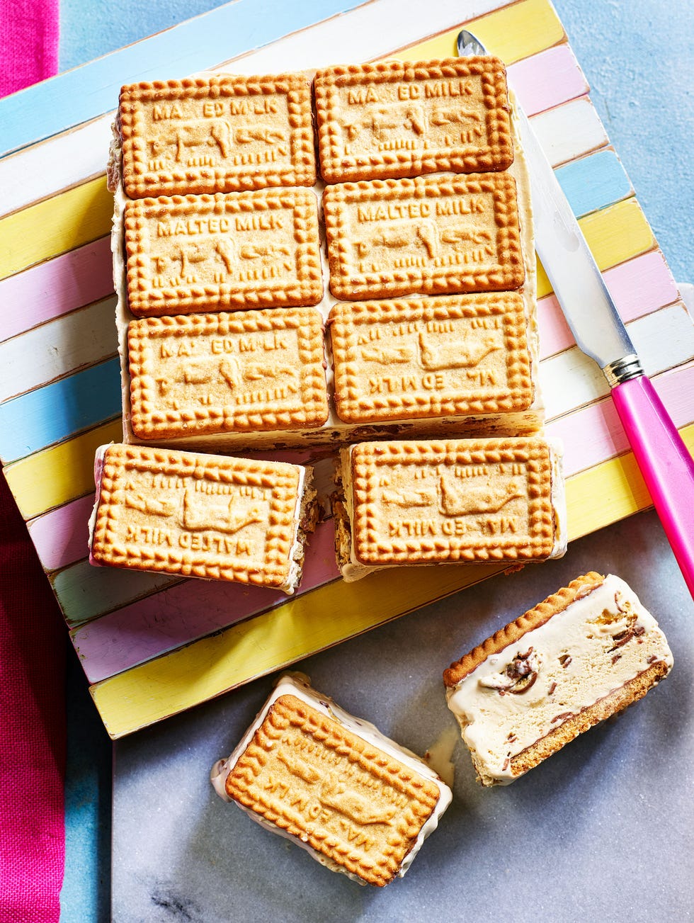 malted milk ice cream sandwiches