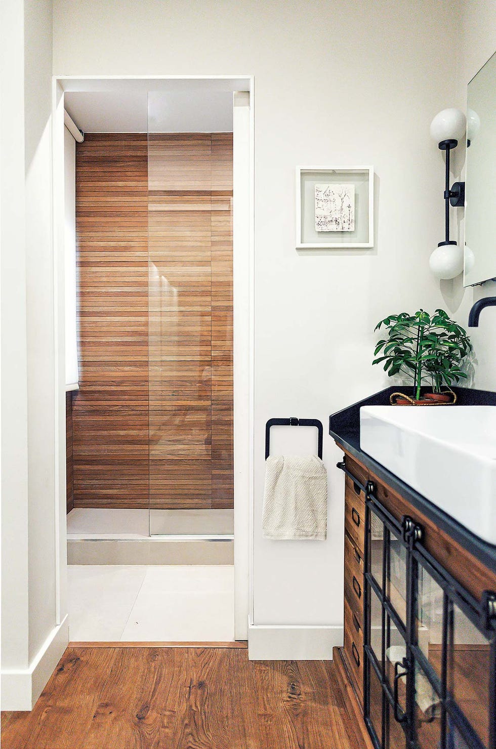 mampara y mueble para baño