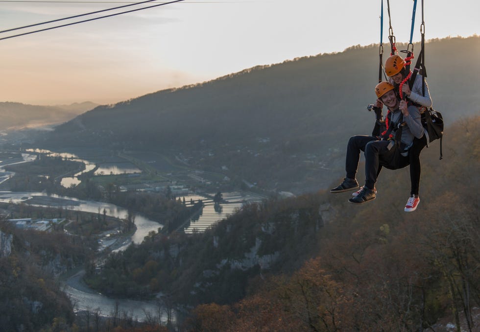 world's highest rope swing opens in sochi's skypark