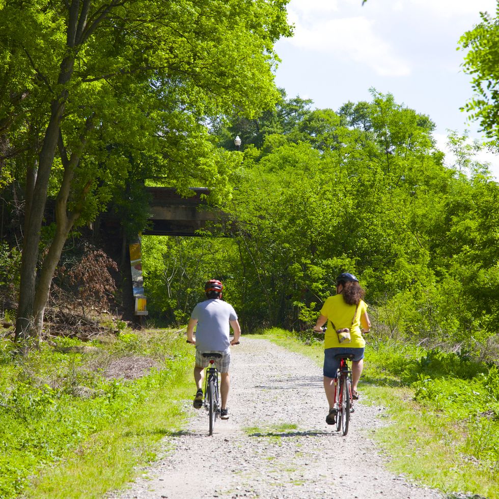 man and woman bicycling on atlanta beltline