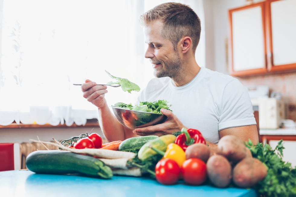 a man at home on a diet