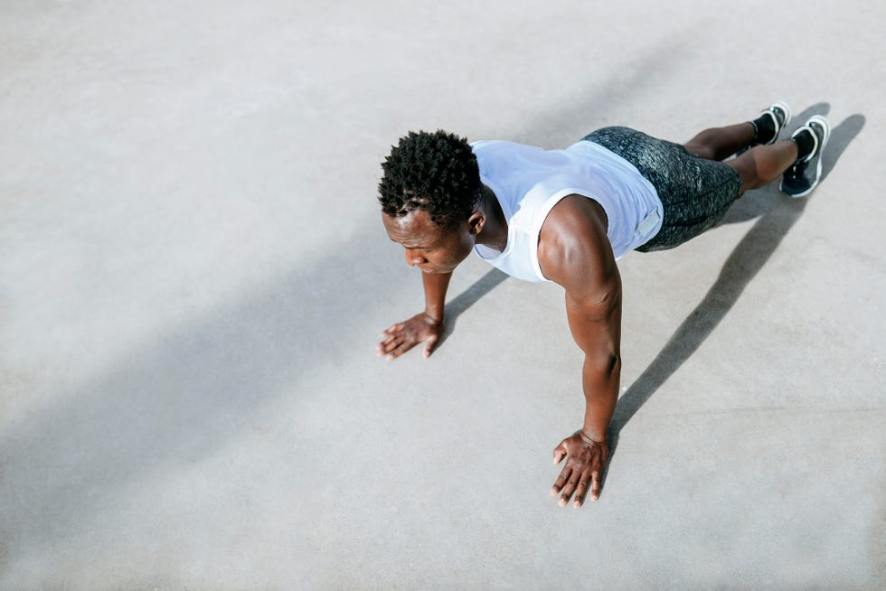 man doing push ups