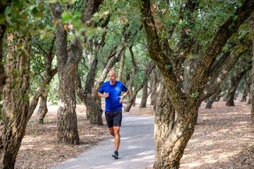 man enjoying a run in the park