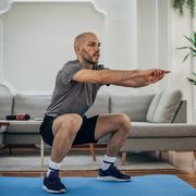 man exercising at home