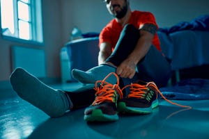 man getting ready for a workout