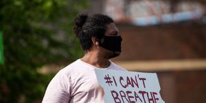 'i can't breathe' protest held after man dies in police custody in minneapolis