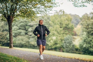 man jogging in park