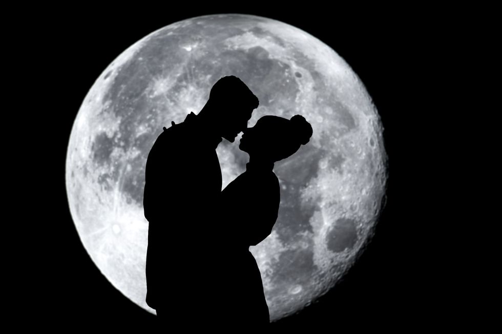 man proposing with moon