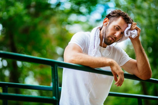 Man resting after hard training