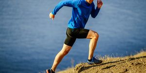 man runner dynamic running hill running