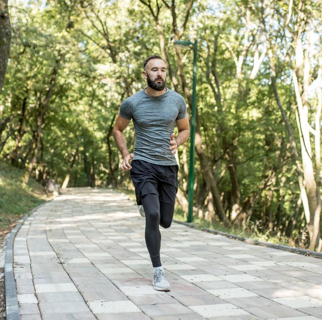 man running in nature