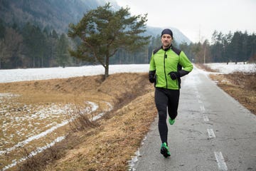 man running on road, highintensity exercise may stave off cancer