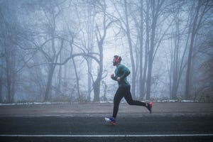 man running on the road