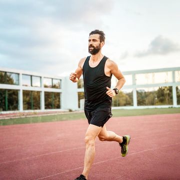 man running on the track to keep fit