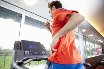 Man running on treadmill