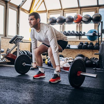 man training in gym