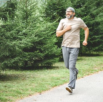 man walking and doing sports