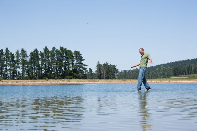 Man walking on water