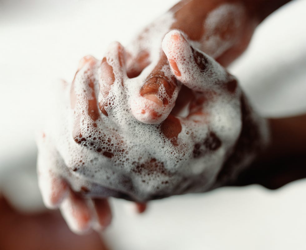 man washing hands