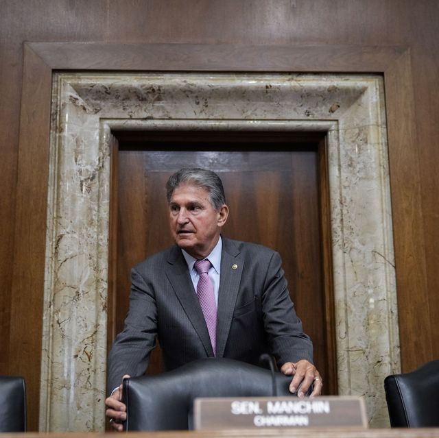 washington, dc   june 15 committee chairman sen joe manchin d wv arrives for a senate committee on energy and natural resources hearing on capitol hill june 15, 2021 in washington, dc the hearing focused on president biden's budget request for the department of energy for fiscal year 2022 photo by drew angerergetty images