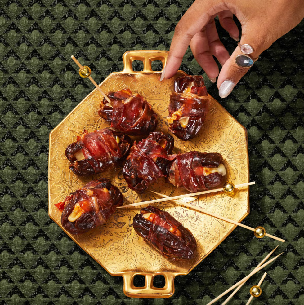 dates stuffed with manchego and wrapped in proscuito