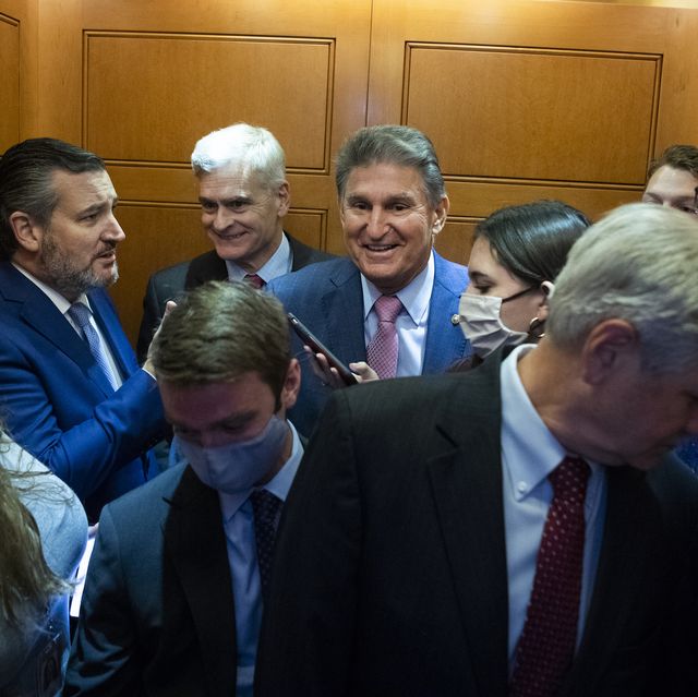 united states   september 22 sens joe manchin, d wva, center, ted cruz, r texas, left, john hoeven, r nd, foreground, and bill cassidy, r la, are seen during a senate vote in the us capitol on wednesday, september 22, 2021 photo by tom williamscq roll call