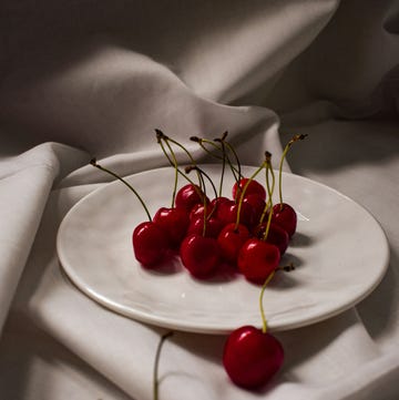 a plate of cherries